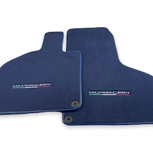 Floor Mats For Lamborghini Huracan 2014-2022 Dark Blue / Red / Blue / Gray Colors Tailored Carpets With Italian Emblem