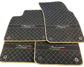 Tapis de sol Alcantara pour Lamborghini Urus 2018-2023 Perfomante Gold Trim Tapis sur mesure