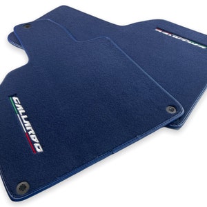 Floor Mats For Lamborghini Gallardo 2004-2014 Dark Blue / Gray / Red / Blue / Black Colors Tailored Carpets With Italian Emblem