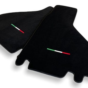 Floor Mats For Ferrari Testarossa 1984–1996 Black / Beige Color Tailored Carpets With Italian Emblem