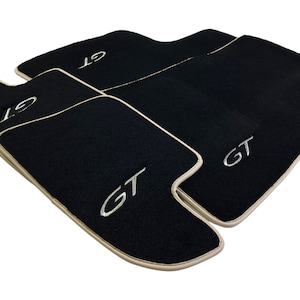 Floor Mats For Bentley Continental GT (2003–2017) Black With Beige Trim ER56 Design Premium Brand Left Hand Drive / Right Hand Drive