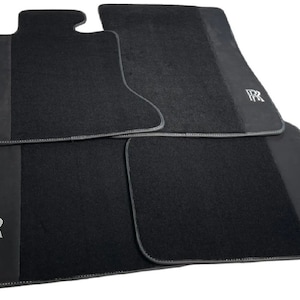 Black Floor Mats For Rolls Royce Black Badge Ghost Sedan 2010-2019 RR Logo