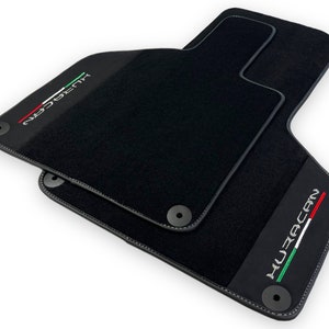 Alfombrillas para Lamborghini Huracan 2014-2022 Alfombras negras con piel Alcantara