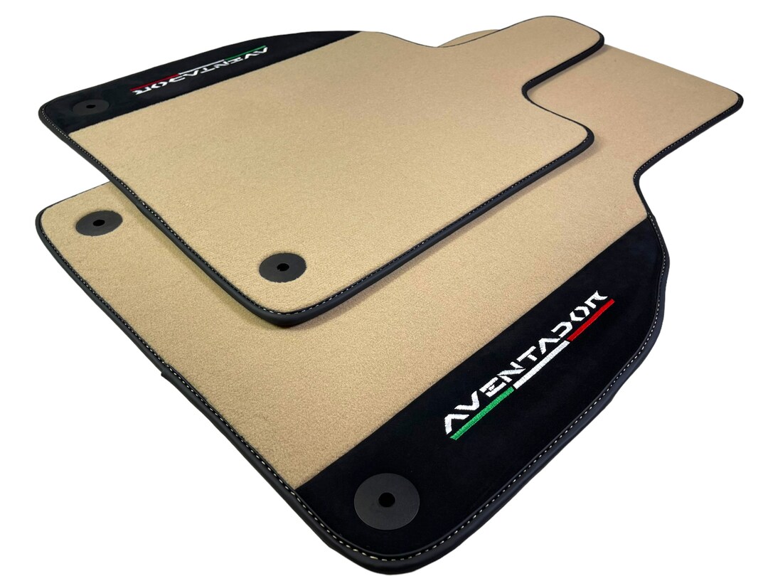 Floor Mats for Aventador 20122022 Beige With Alcantara