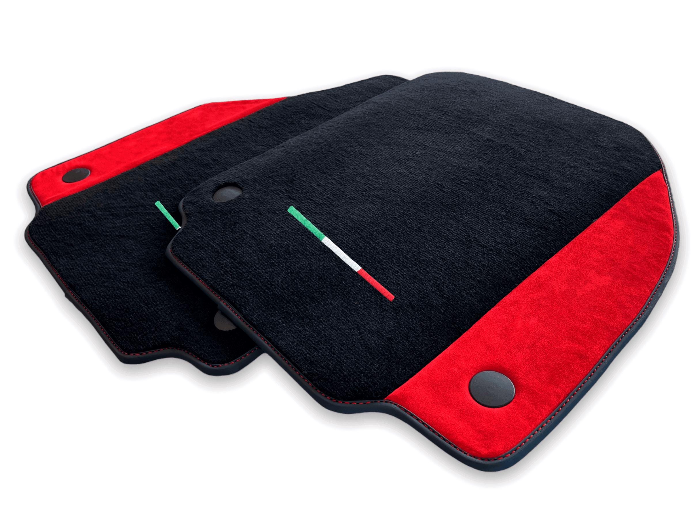 thumbnail image 2 of AutoWin.EU Custom Tailored Carpet Floor Mats For Alfa Romeo – Full Set (4 Pieces) With Italian Flag, Black 2 of 5