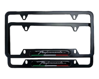 Performante USA Standard License Plate Frames fits All Alfa Romeo Giulia Giuletta GT GTV Mito Spider Stelvio Tonale