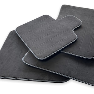 Alcantara Leather Floor Mats For Rolls Royce Black Badge ( Wraith / Shadow / Phantom / Ghost / Dawn / Cullinan