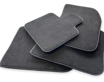 Alcantara Leather Floor Mats For Rolls Royce Black Badge ( Wraith / Shadow / Phantom / Ghost / Dawn / Cullinan