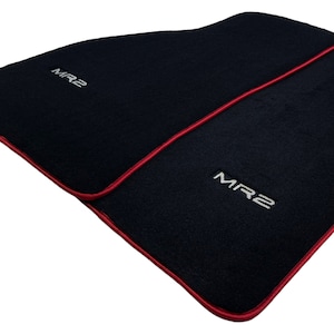 Floor Mats For Toyota MR2 (2002-2007) Tailored For Perfect Fit Carpets Black With Red Trim