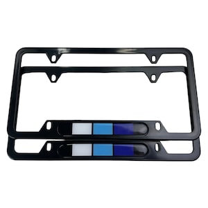 License Plate Frame for Toyota Retro Style TRD Tri color JDM  4Runner Land Cruiser Tacoma Prado Corolla cCmry RAV4 Blue Color