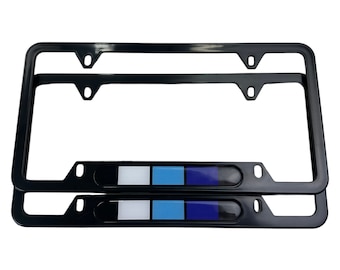 License Plate Frame for Toyota Retro Style TRD Tri color JDM  4Runner Land Cruiser Tacoma Prado Corolla cCmry RAV4 Blue Color