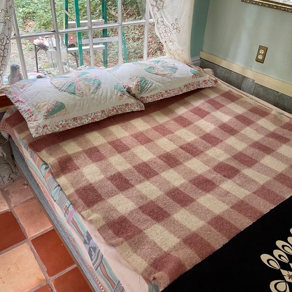 Vintage Camp Blanket Antique Pink Wool Blanket Dusty Rose Etsy Singapore