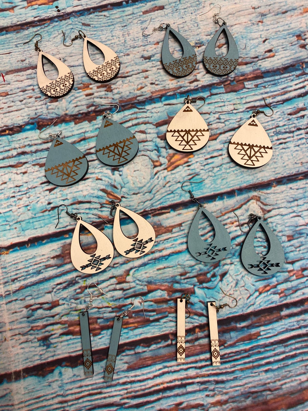 Bulk Bundle Boho Dangle / Wholesale Earring Bundle / Wooden Aztec ...