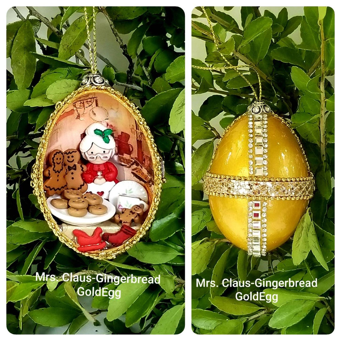 Faberge Christmas Egg Ornaments/Gold Egg Ornament/Mrs Claus Etsy