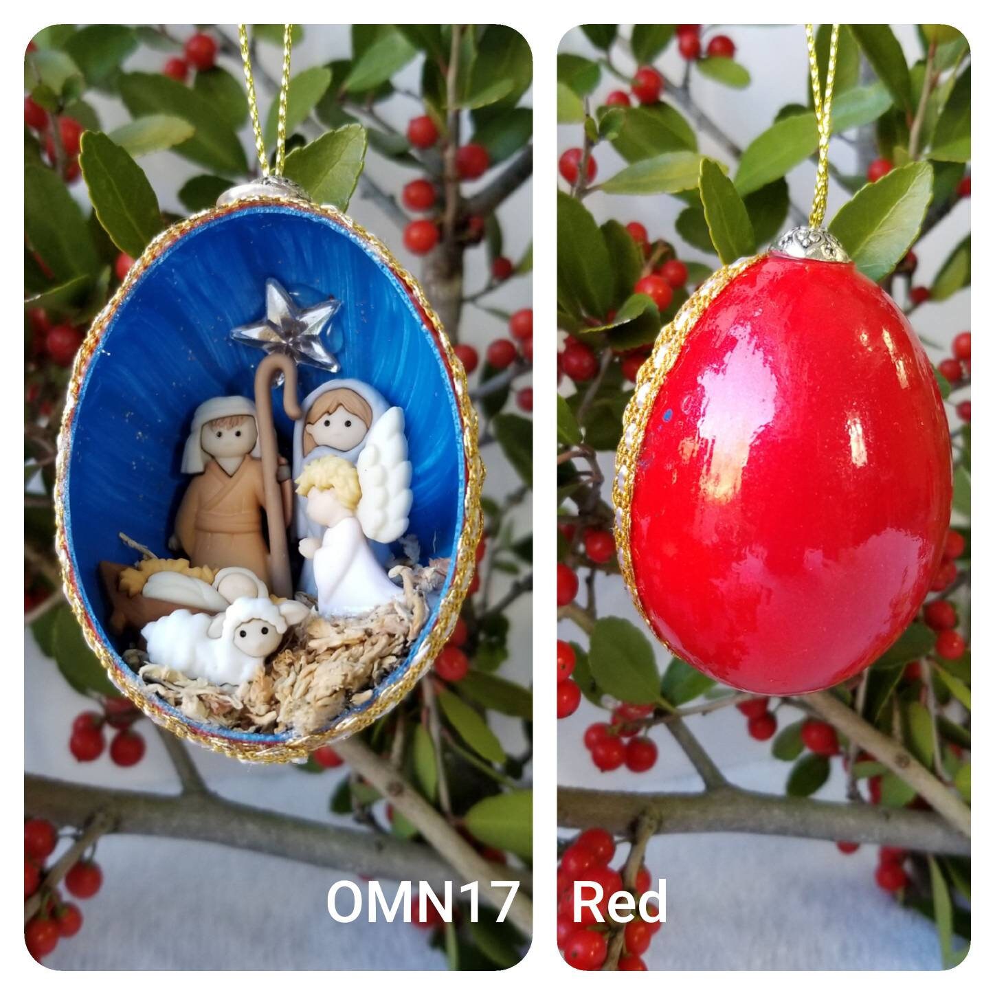Christmas Ornament/Nativity Egg Ornament/Manger Etsy