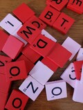 New Scrabble Anagrams Alphabet Tiles in Pink or Red