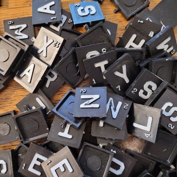 Vintage 1960's Plastic Anagrams Game Alphabet Letter Tiles