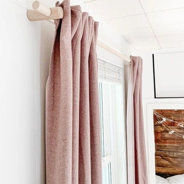 Handmade hornbeam Curtain Holder, curtain bracket, modern curtain holder, minimalist wooden curtain holder, wooden curtain pole and bracket.