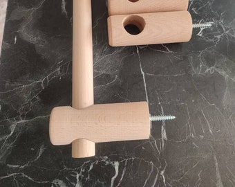 Wooden Curtain Rod Brackets, Solid Wood Curtain Pole Holders, 30mm Rod Bracket Set of 2, Handmade Window Hardware