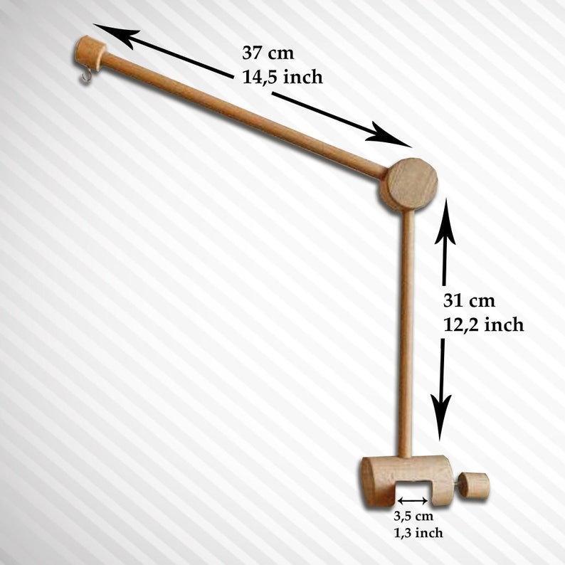Baby Bed Wooden MAPLE Mobile Arm Baby Mobile Stand Nursery Etsy
