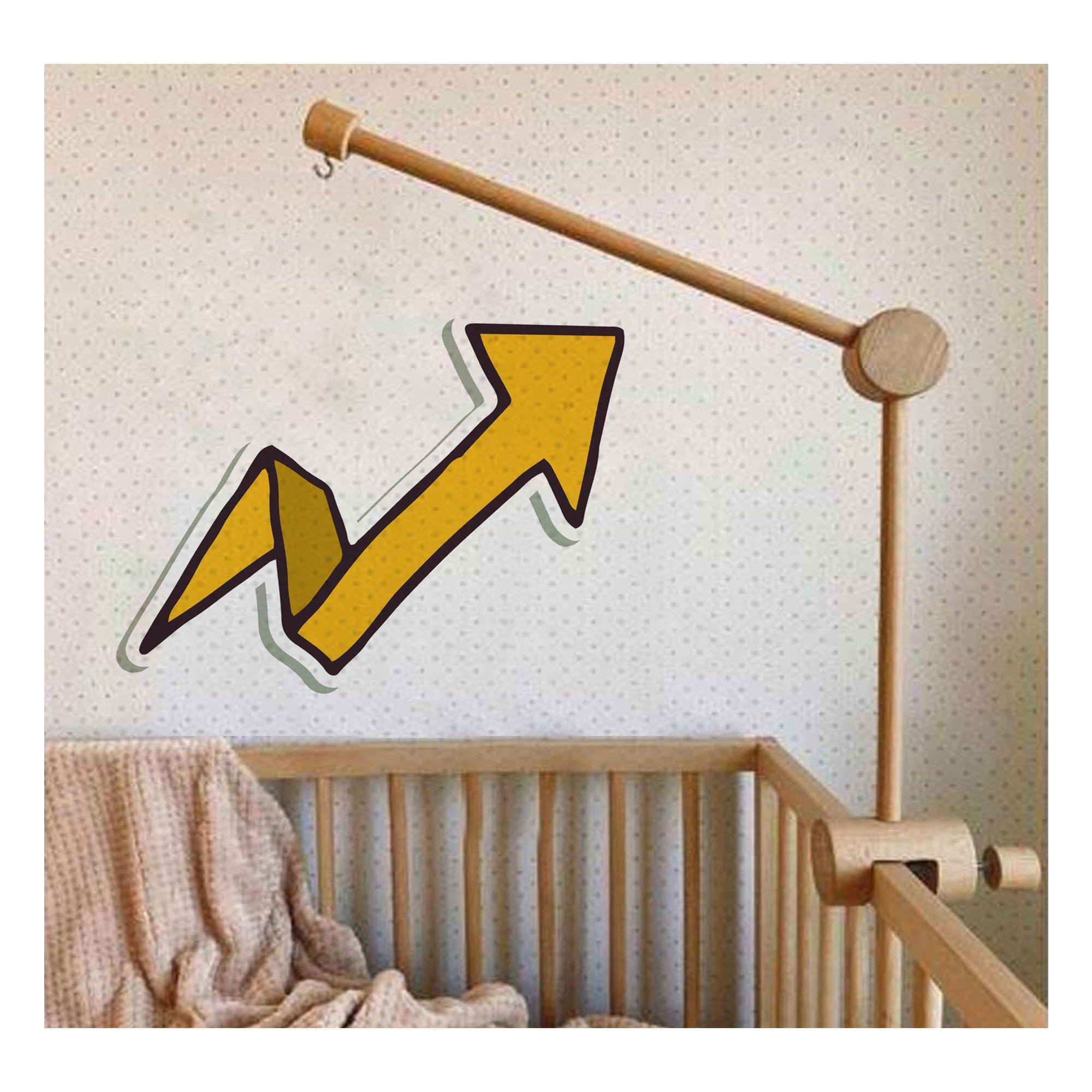 Cot Mobile Hanger Baby Mobile Hanger Crib Wooden Mobile Etsy UK