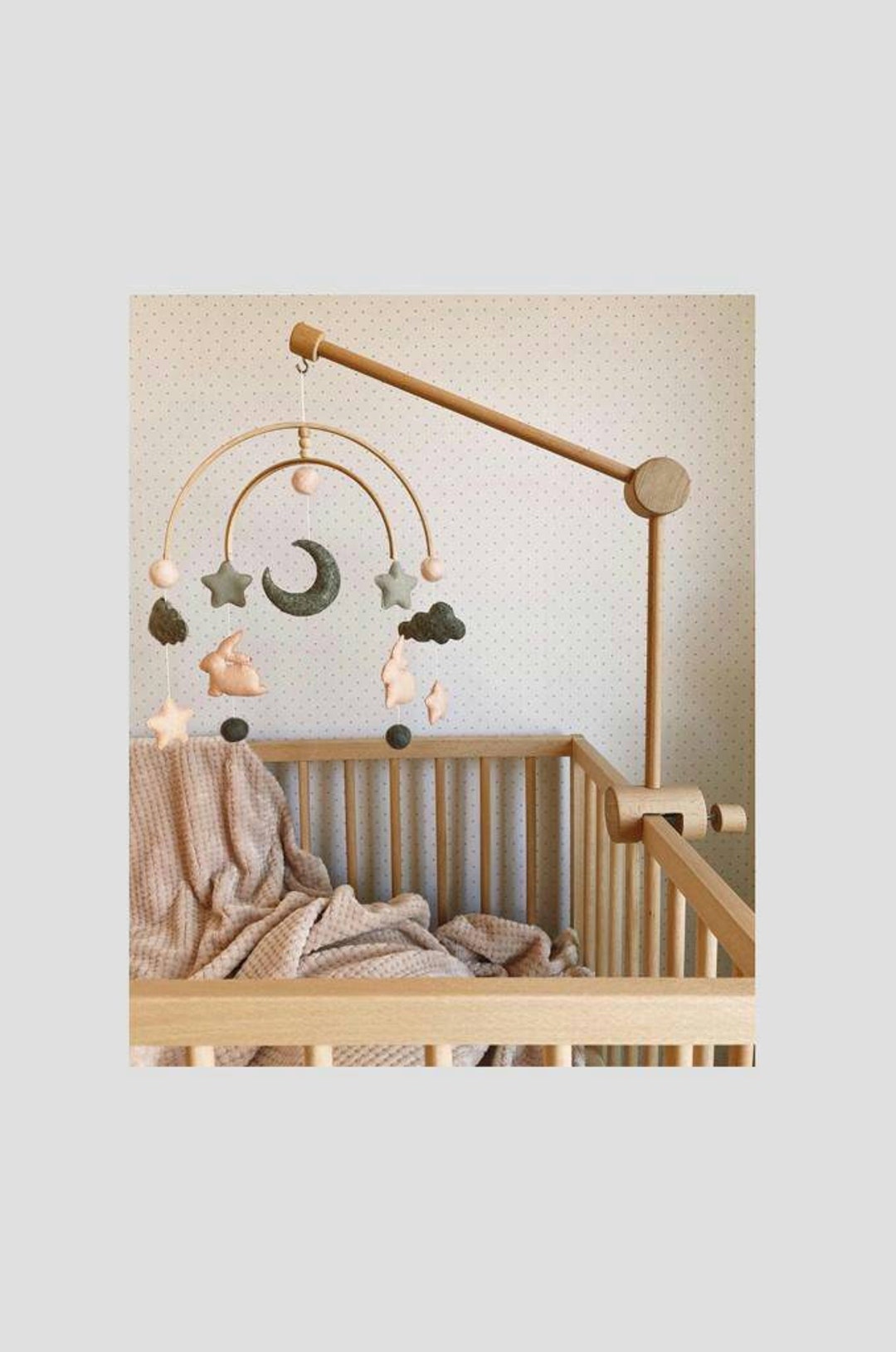 Baby mobile bras en bois bébé mobile hangage avec conception antidérapante  en bois incurvé mobile support de berceau de baby-cib de bébé(Signale de  lit à lit murale murale) : : Bébé et