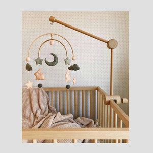 Baby Bed Wooden Mobile Arm, Baby Mobile Stand, Baby Mobile, Nursery Mobile