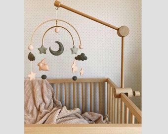 Baby Bed Wooden Mobile Arm, Baby Mobile Stand, Baby Mobile, Nursery Mobile