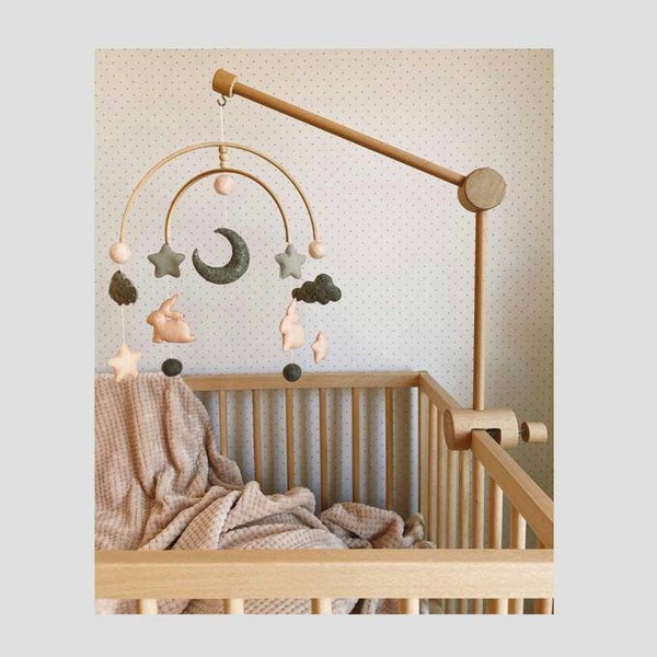 Babybett Holz Mobile Arm, Baby Mobile Ständer, Baby Mobile, Kinderzimmer Mobile