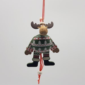 Wooden pulling strings toy inspired Christmas