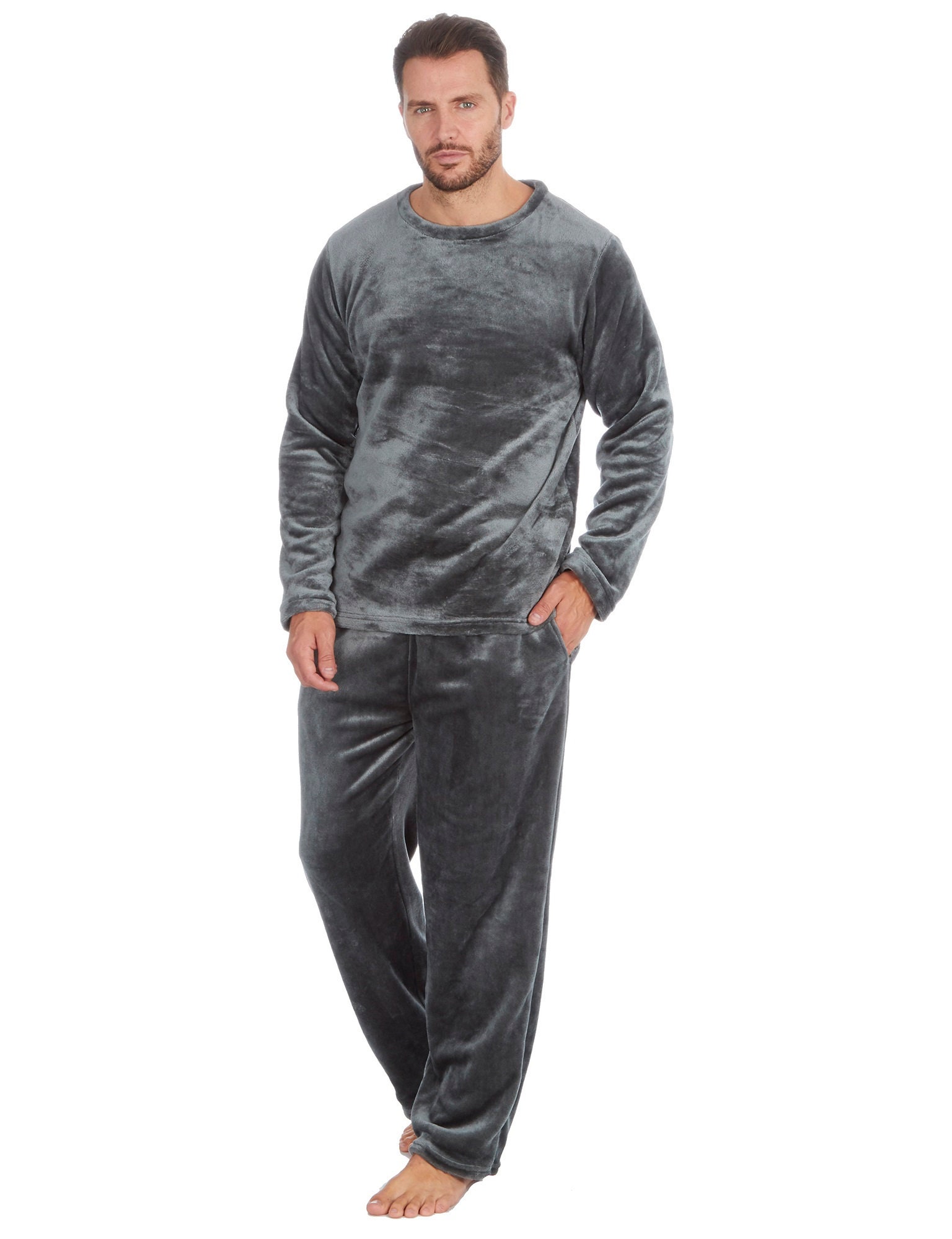 Herren Herren Soft Warm FLEECE Pyjama Set Twosie Pyjama Pjs Etsy