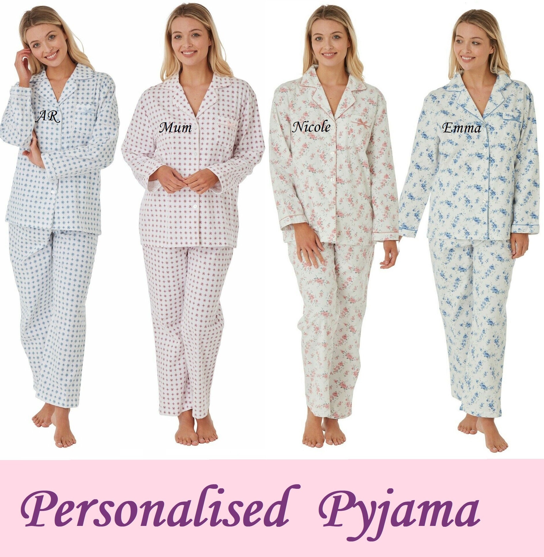 womens pyjamas personalised