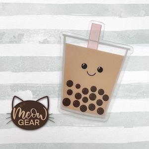Clear Boba Milk Tea Vinyl Sticker Decal for Laptops, Water Bottles, Tumblers