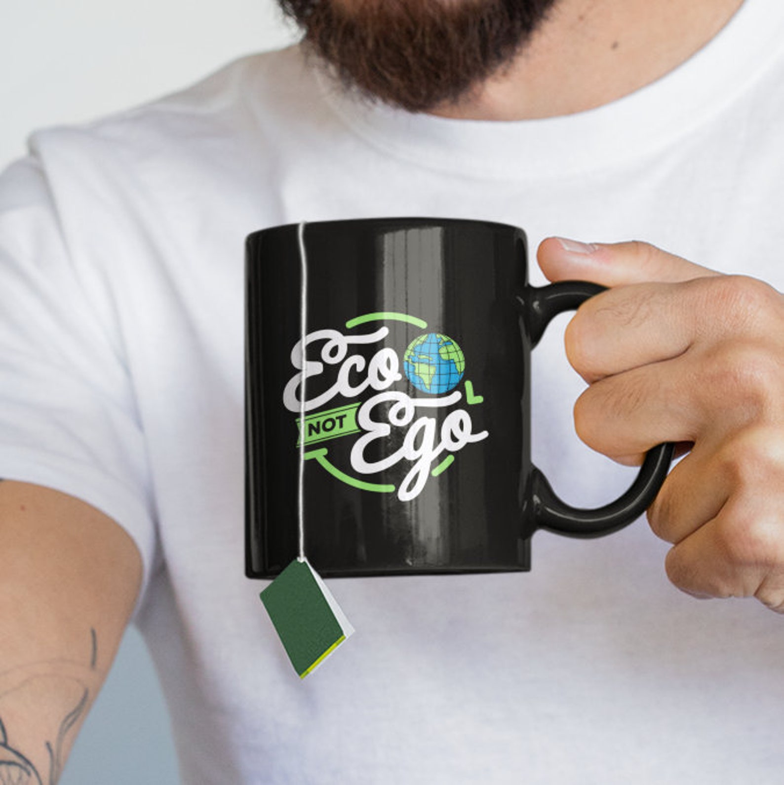 ECO NOT EGO Sustainable Mug Eco Friendly Black Microwave Etsy