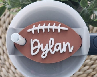 Football Tumbler Topper, Custom Topper, Stanley Topper, Stanley Name Plate, Tumbler Name Plate, 30 oz, 40 oz. Quencher 2.0