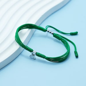 Liver Cancer Awareness Bracelet, Emerald Green Ribbon Awareness Bracelet Protection and Luck Wish String Bracelet