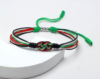 Palestine Infinity String Bracelet, Palestine Proud, Patriotic Bracelet, Country Proud Flag Bracelet, Luck and Protection Surfer Bracelet