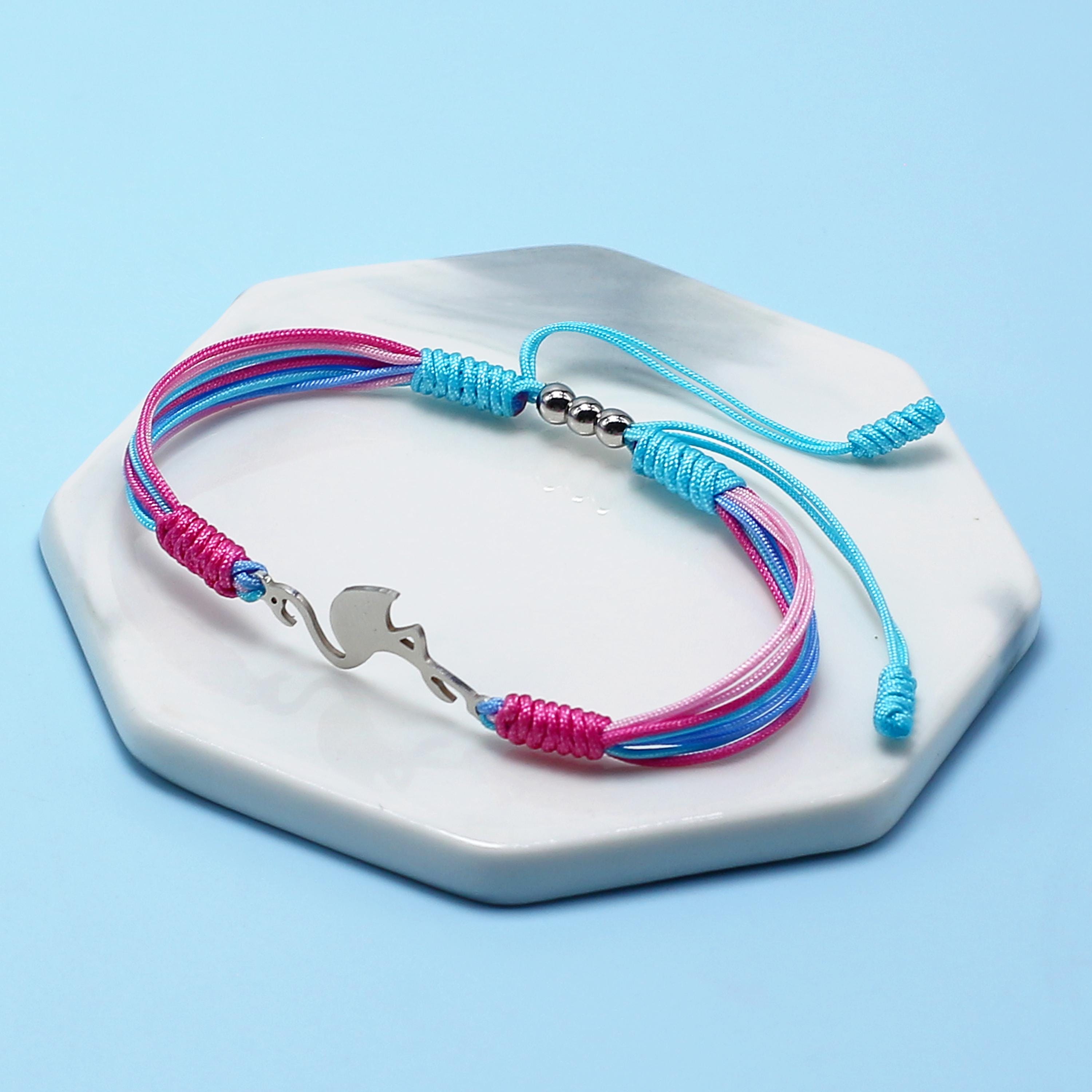 Flamingo Cute String Bracelet, Forever Lucky and Protection Bracelet ...