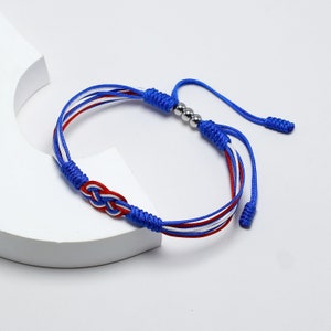 France Infinity String Bracelet, France Proud, Patriotic Bracelet, Country Proud Flag Color Bracelet, Luck and Protection Surfer Bracelet