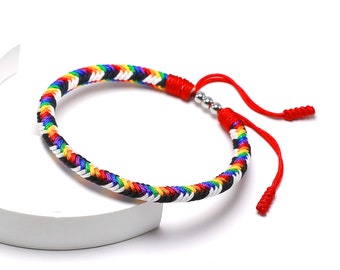 Ally Straight Bracelet, Pride Love Wins, LGBTQAI+ Pride Love Wins Tibetan Wrist Wrap Bracelets, Support LGBTQ Community, Boho Rope Bracelet