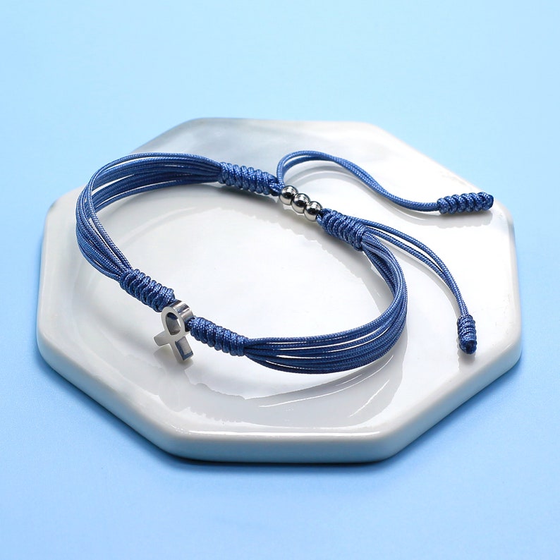 Stomach Cancer Awareness Bracelet, Periwinkle Awareness String Bracelet