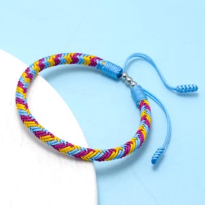 Pansexual Pride Bracelet, LGBTQA+ Proudly Love Wrist Wrap Bracelet, Pride Flag Bracelet, Surfer String Bracelet, Amulet and Boho Bracelet