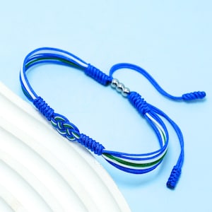Nicaragua Infinity String Bracelet, Nicaragua Proud, Patriotic Bracelet, Country Flag Color Bracelet, Luck and Protection Surfer Bracelet