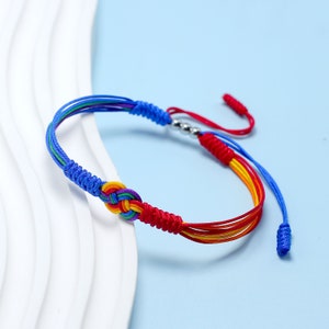 Gay LGBT Infinity String Bracelet, LGBT Stuff Flag, Pride Bracelet, Love LGBTQIA+ Pride, Surfer Bracelet,Handmade Boho Rope Bracelet Bangles