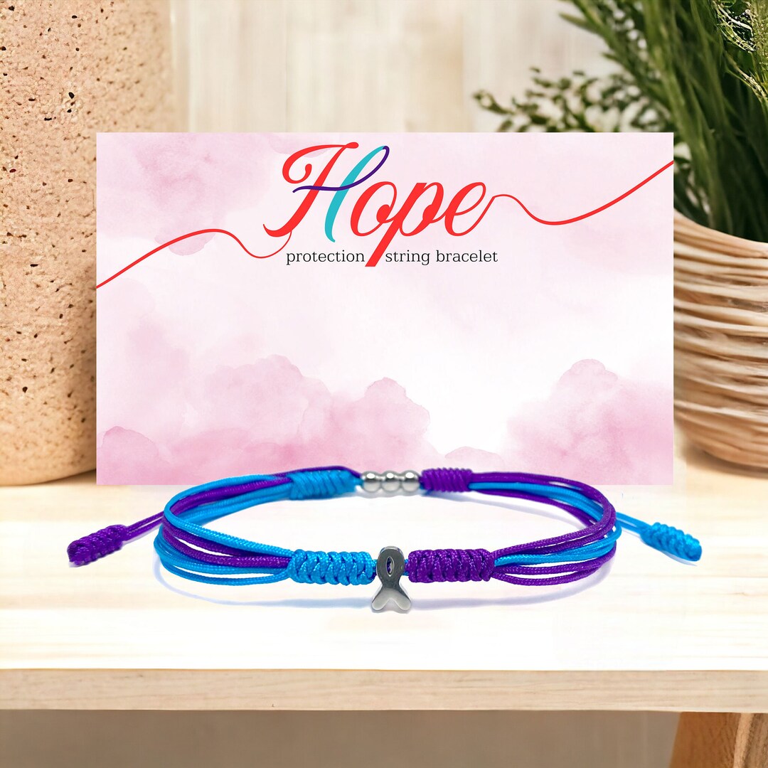 Teal and Purple Ribbon Awareness Bracelet for Suicide Prevention ...