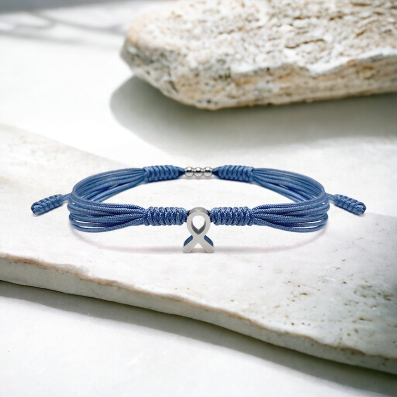 Stomach Cancer Awareness Bracelet, Periwinkle Awareness String Bracelet