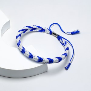 Israel String Bracelet, Country Proud, Country Flag Color Tibetan Wrist Wrap Bracelet, Luck Bracelet, Amulet and Boho Style Rope Bracelet