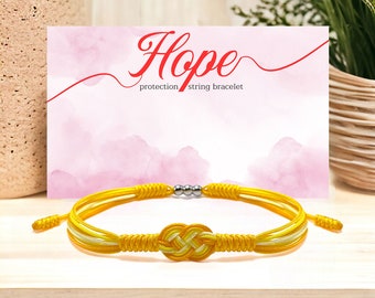 Yellow Awareness Bracelet for Adenosarcoma, Endometriosis, Bone Cancer, Ewings Sarcoma, Spina Bifida, Bladder Cancer, Protection Bracelet