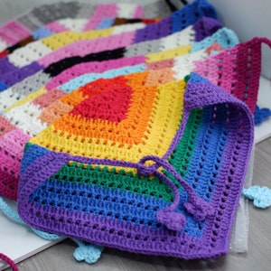 LGBT Pride Bandana, Subtle LGBTQIA+ Gift, Gift Ideas for Them, Crochet Bandana, Rainbow Accessories