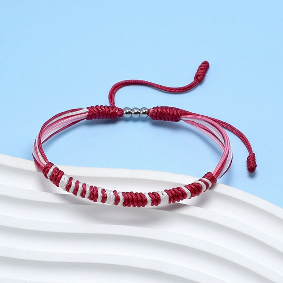 RINTOLER Morse Code Bracelet - Adjustable Silk Beaded Wrap Bracelet With Hidden Message For Women & Men - View #9